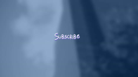 animación del texto de suscripción sobre el paisaje urbano