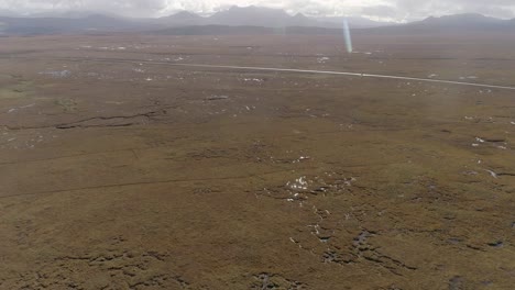 Aerial-tracking-up-above-the-A-mhoine-boggy-peninsula