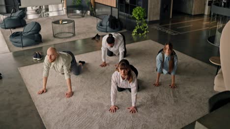 office yoga session