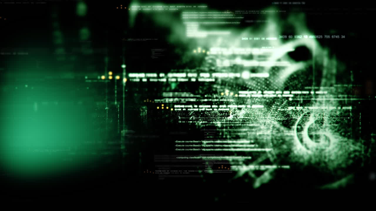 matriz de datos de desenfoque abstracto futurista, meta, metaverso, telemetría y visualización de números cifrados con simulación de partículas en el entorno del ciberespacio para el fondo de visualización frontal