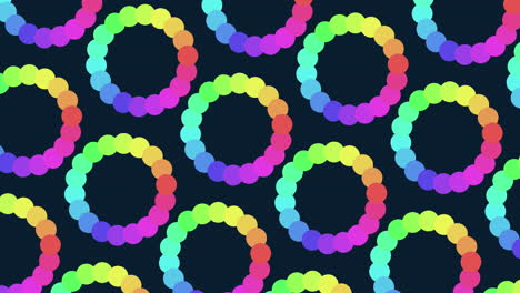 colorful circles in overlapping pattern on black background