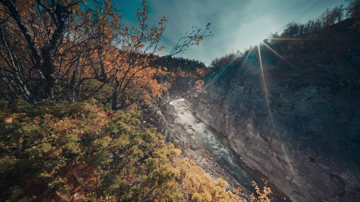Veduta aerea del canyon di Silfar, Norvegia
