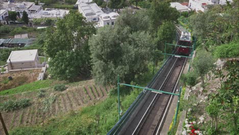 timelapse funicolar train in capri, italy, mini world