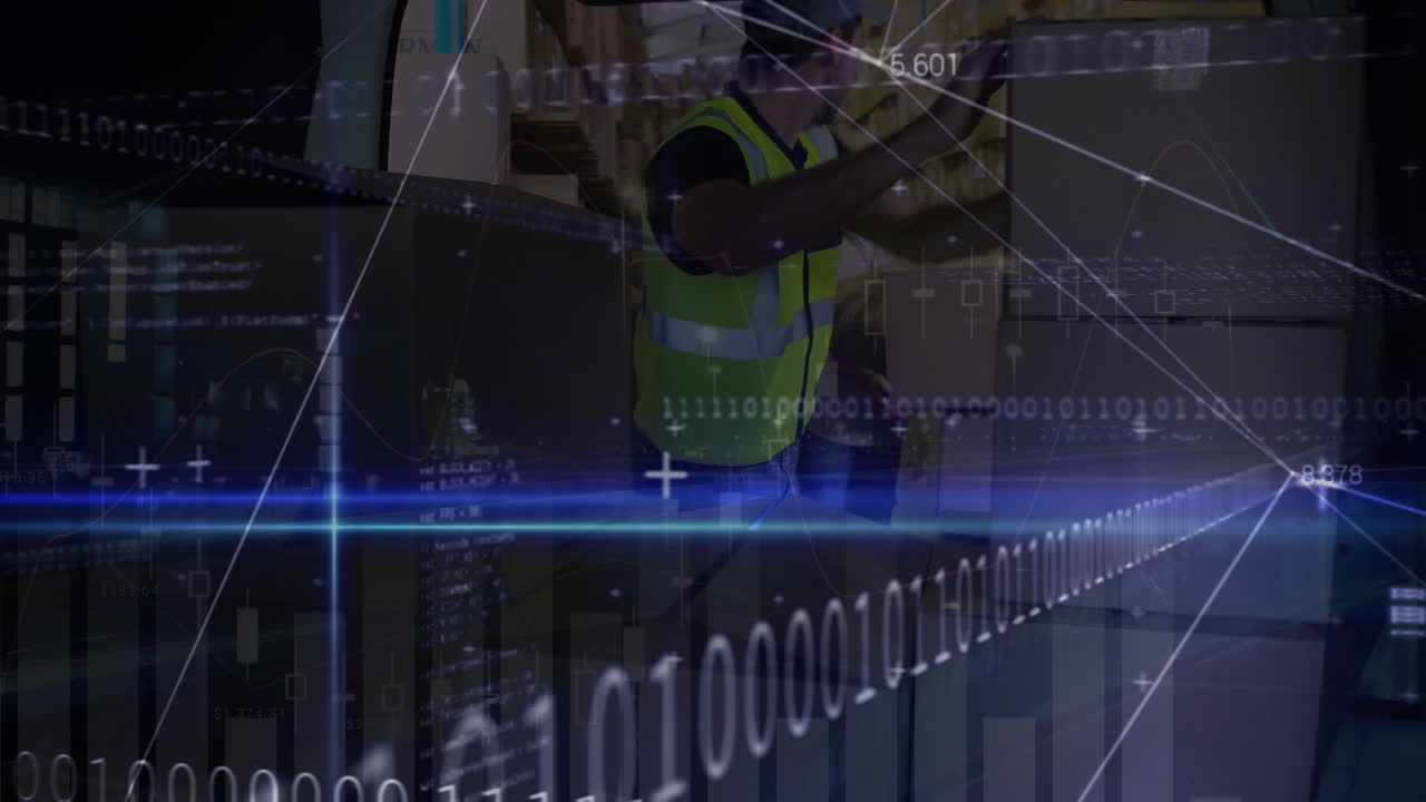 animación del procesamiento de datos sobre el repartidor