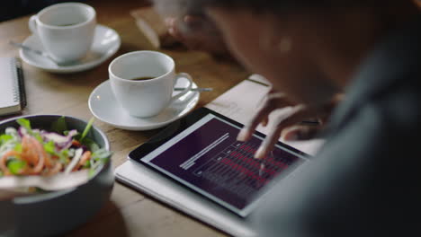 close-up-business-woman-hands-using-tablet-computer-in-cafe-browsing-digital-document-reading-email-working-on-mobile-touchscreen-device-enjoying-portable-technology