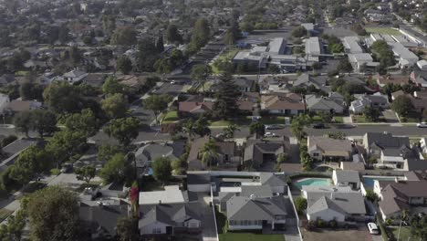 los angeles city, burbank neighborhood in california, residential aerial view