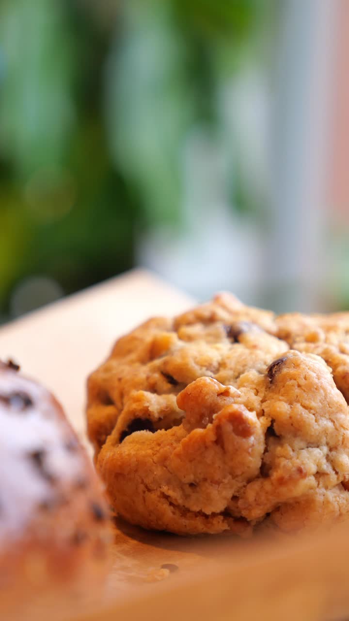 Close-up of a Delicious Freshly Baked Chocolate Chip Cookie