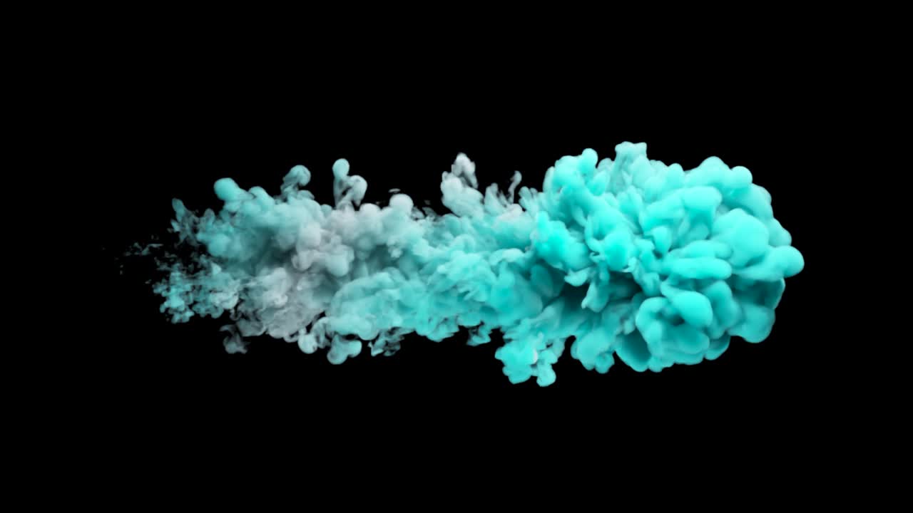 salpicaduras de tinta de colores. una ilusión misteriosa. una nube de humo multicolor sobre un fondo negro aislado.