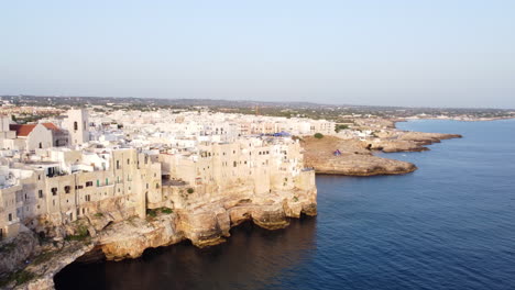 Polignano-a-Mare-In-Bari,-Puglia,-Southern-Italy---A-Medieval-Town-Situated-On-Ragged-Limestones-Along-Italian-Coast