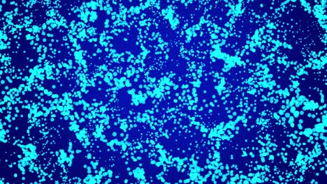 abstract blue background of many moving round particles