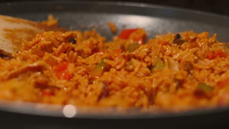 cooking delicious paella