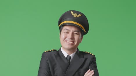 smiling pilot in uniform