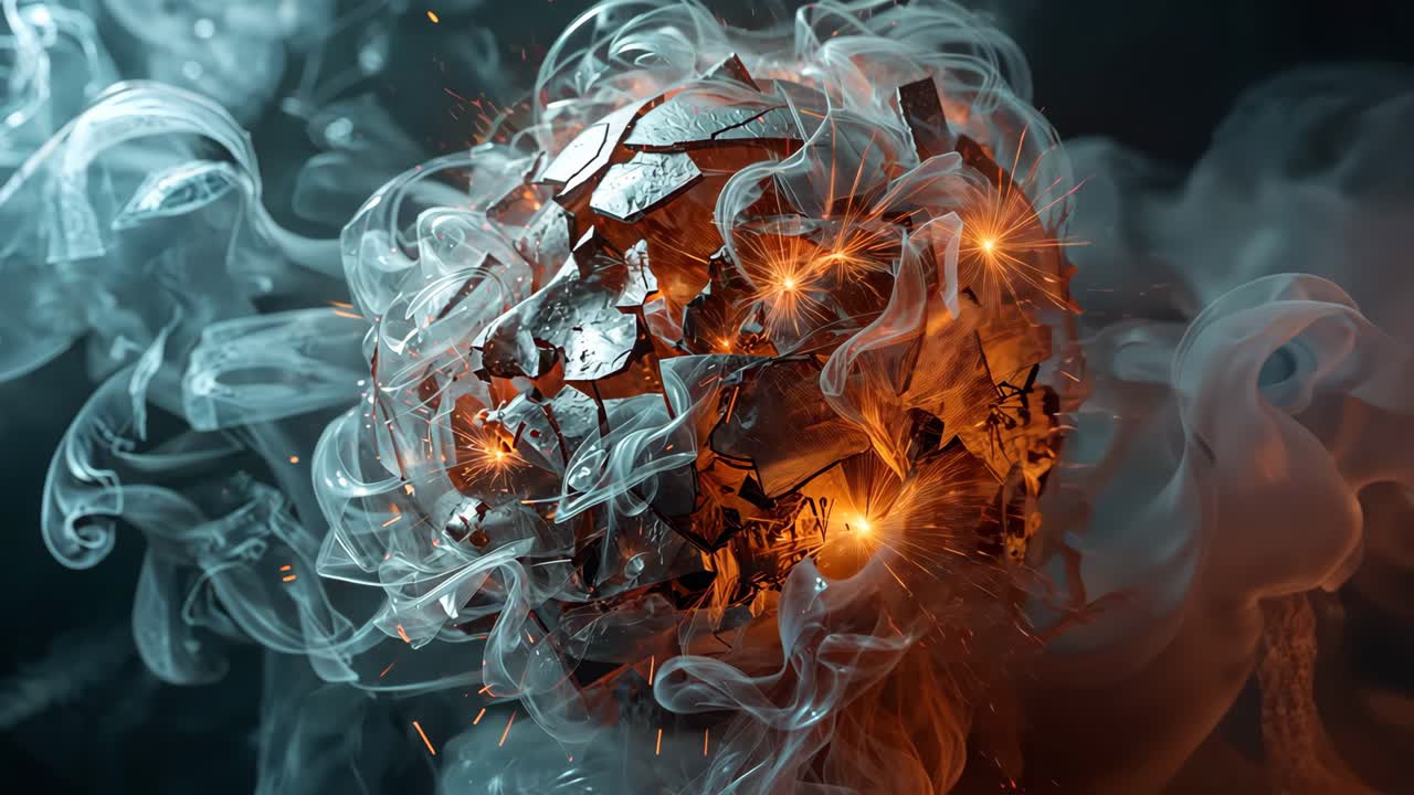 Exploding Sphere with Smoke and Sparks