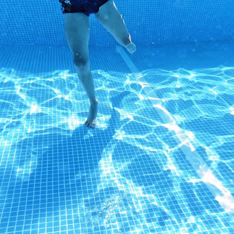 feet underwater in pool