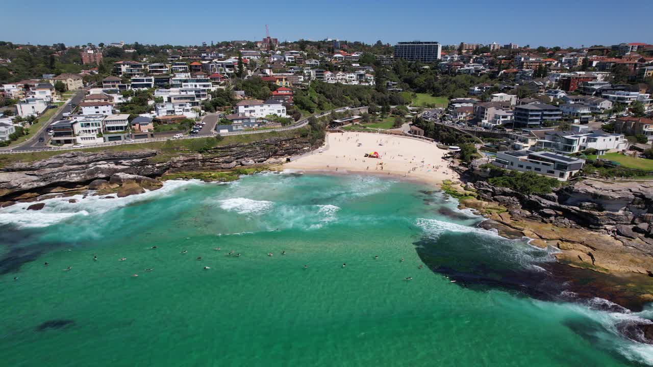 Scenic Tamarama Beach In Sydney, NSW, Australia - Drone Shot