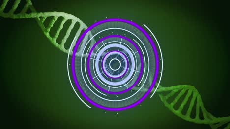 animation of dna strand and scope scanning