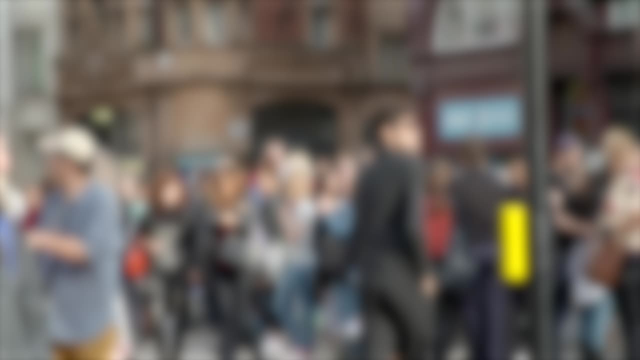 Out of Focus Crowd in Oxford Circus.