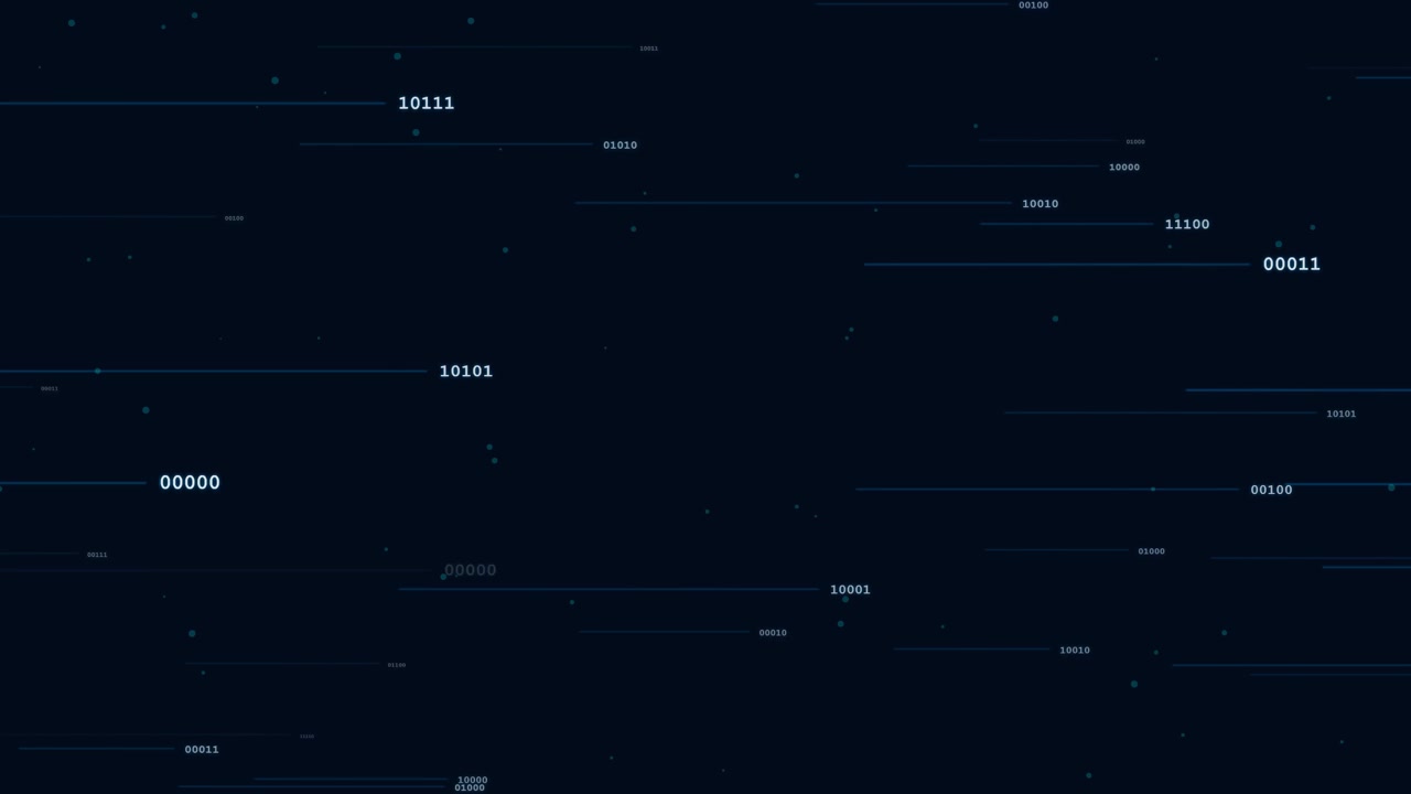 Abstract Digital Background with Moving Binary Code and Data Streams
