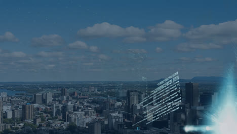 animación de movimiento del paisaje urbano sobre el paisaje urbano