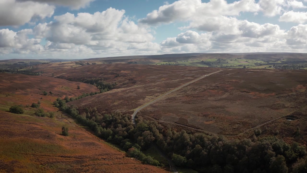 Ampia vista aerea dei North York Moors