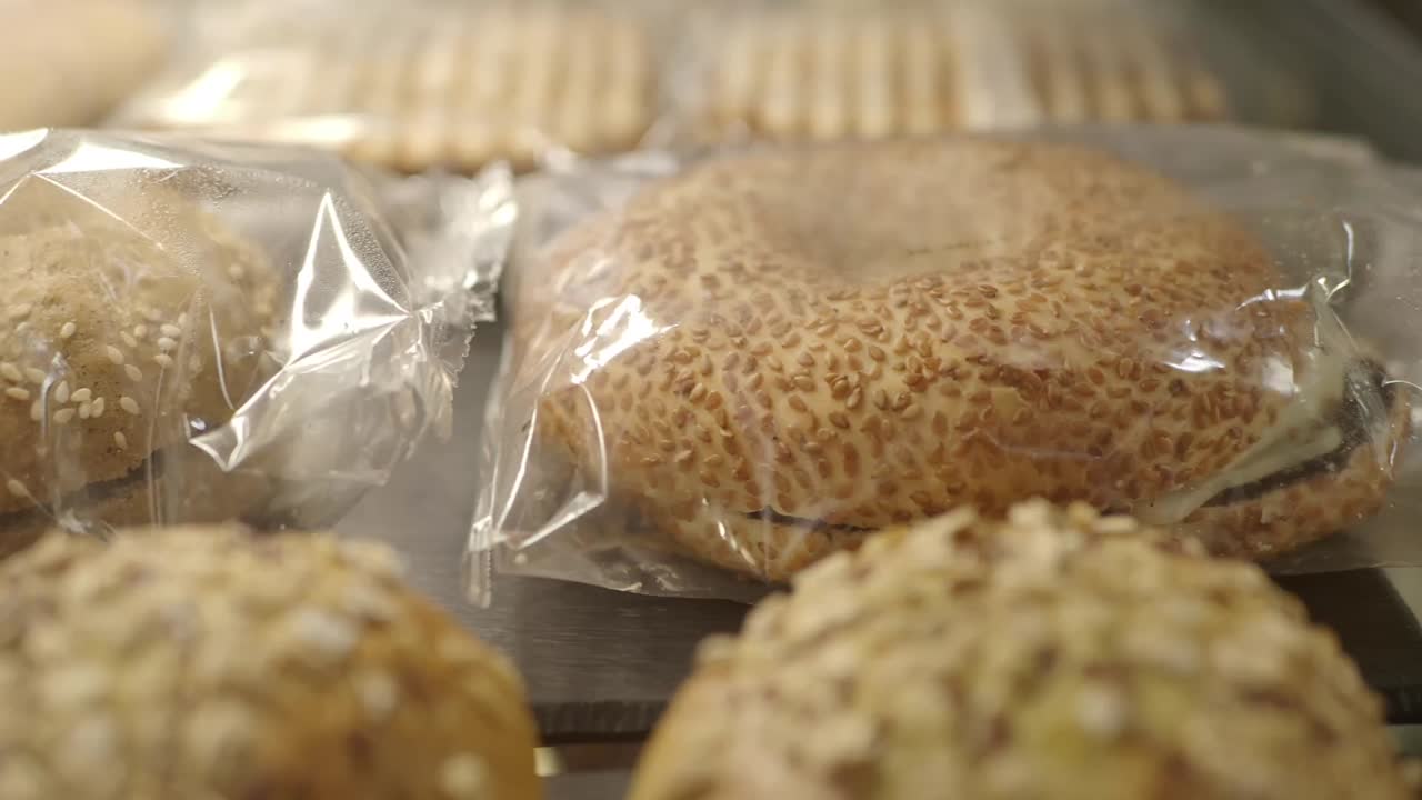 Selection of bagels and bread