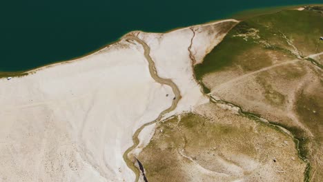 people on an outdoor adventure in the arashan mountains in kyrgyzstan -aerial