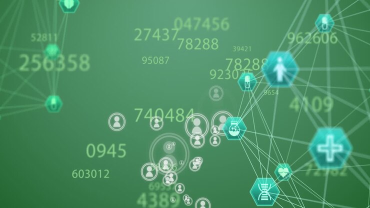 Animazione di globo con rete di connessioni, icone e numeri