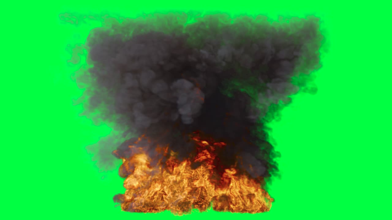 Explosion and Smoke Green Screen