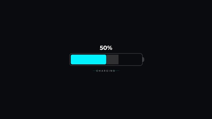 Digital Battery Charging Progress Bar Animation