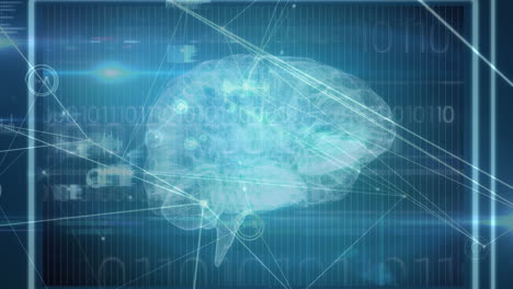 animación del cerebro con tecnología y procesamiento de datos