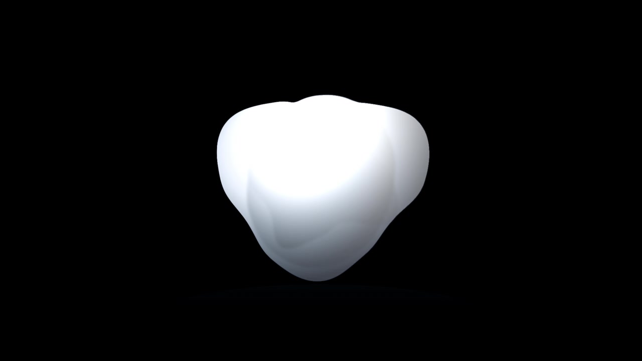 Abstract White Morphing Liquid Sphere on Black Background