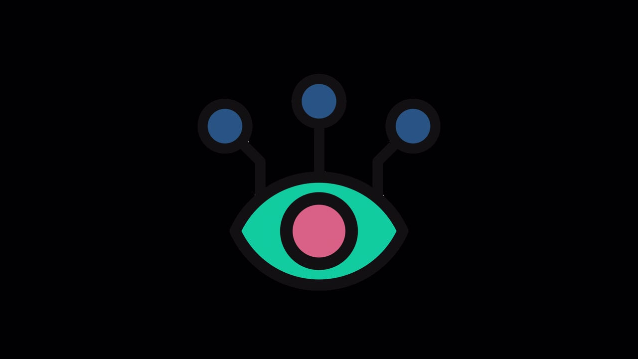 Animated Digital Eye Icon with Blinking Pupil