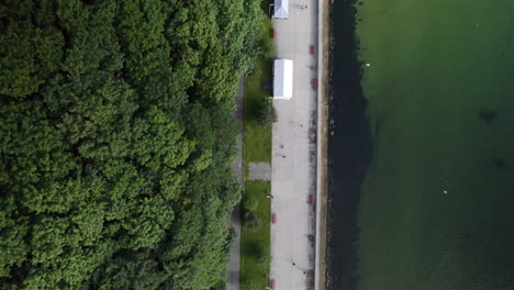 Feliks-Nowowiejski-Seaside-Boulevard-in-Gdynia---aerial-top-down-flyover