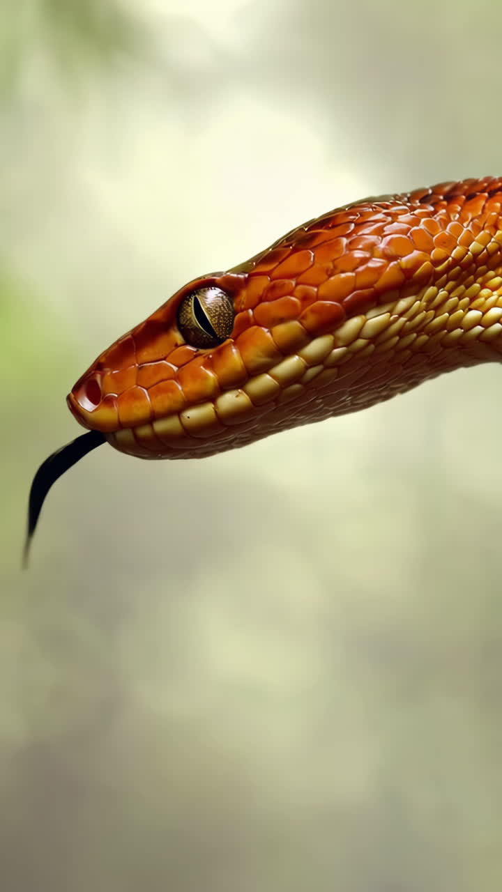 Primo piano di un serpente arancione vivace