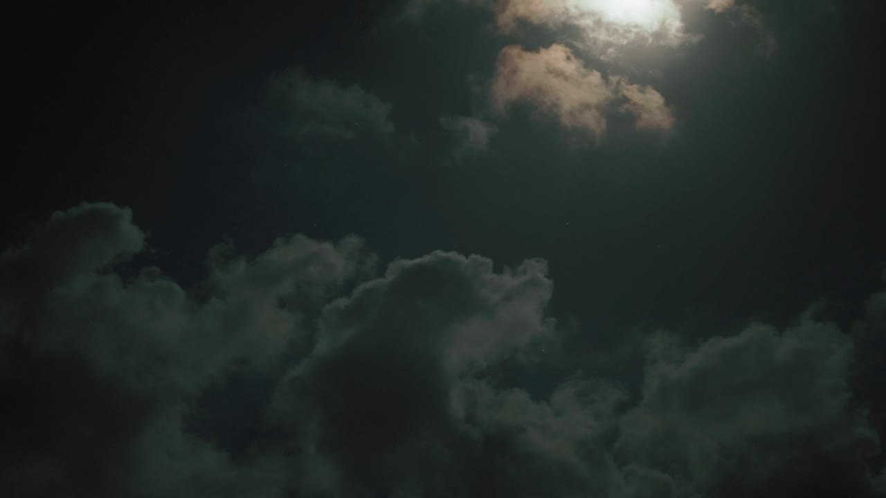 Beautiful Full Moon. Clouds.