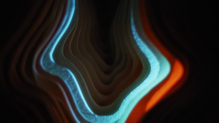 Red and blue light in abstract shapes