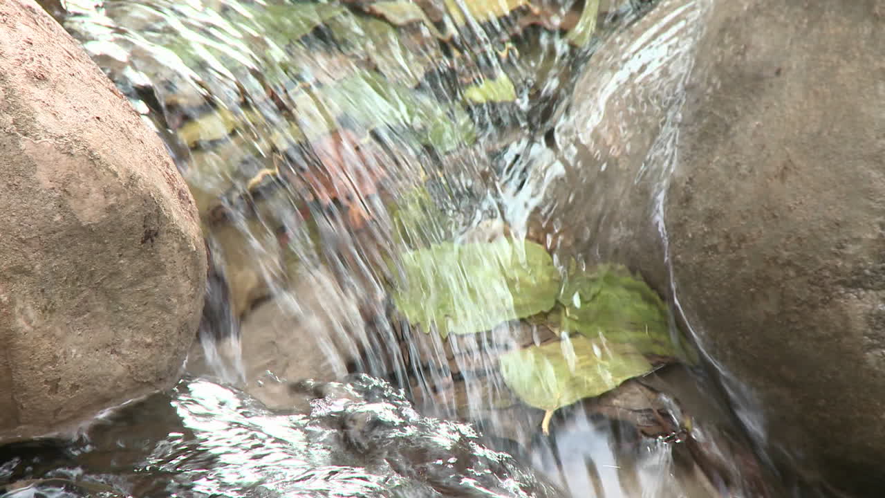 오하이오 캘리포니아 위의 휠러 스프링스에서 폭포의 랙 포커스를 닫습니다.