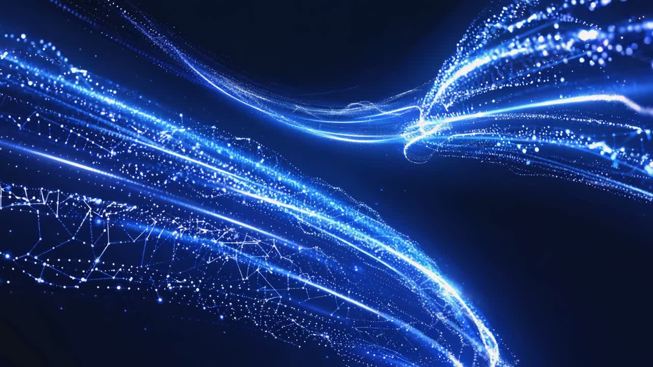 Abstract Blue Lines and Dots