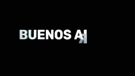 un texto 3d plateado de alta calidad y suave de la ciudad capital "buenos aires