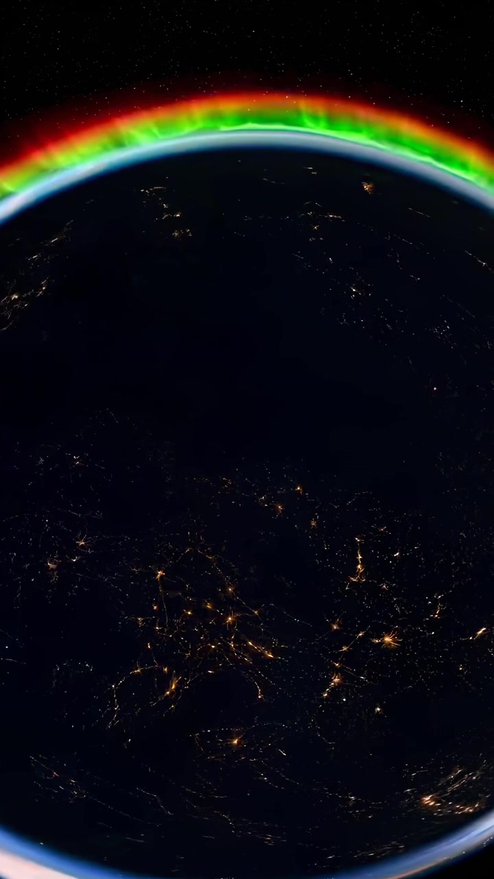 Stunning View of Earth from Space with Aurora and City Lights