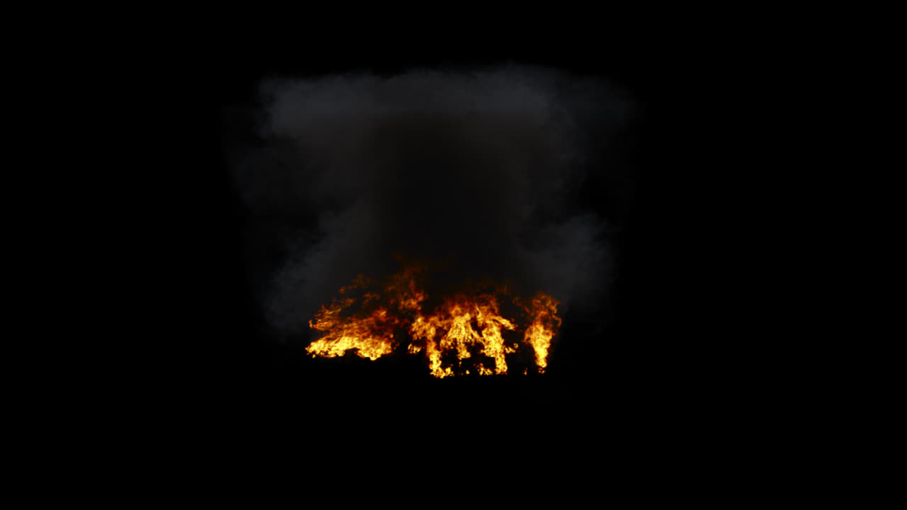 explosión de fuego y humo