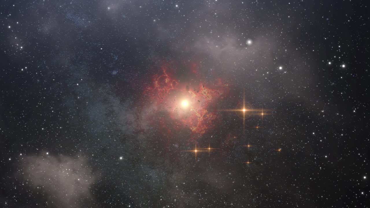 별이 있는 깊은 우주 성운 보기