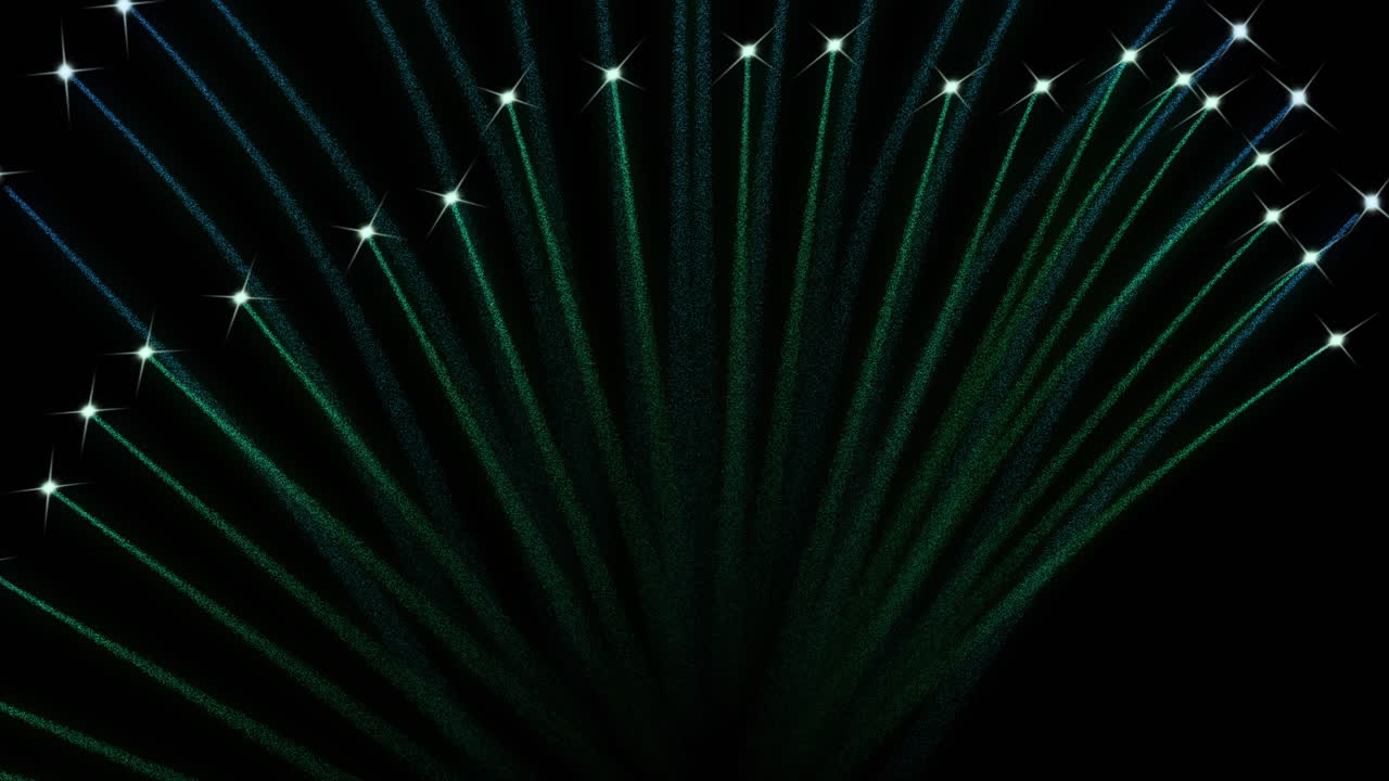 Animation of fireworks exploding over black background
