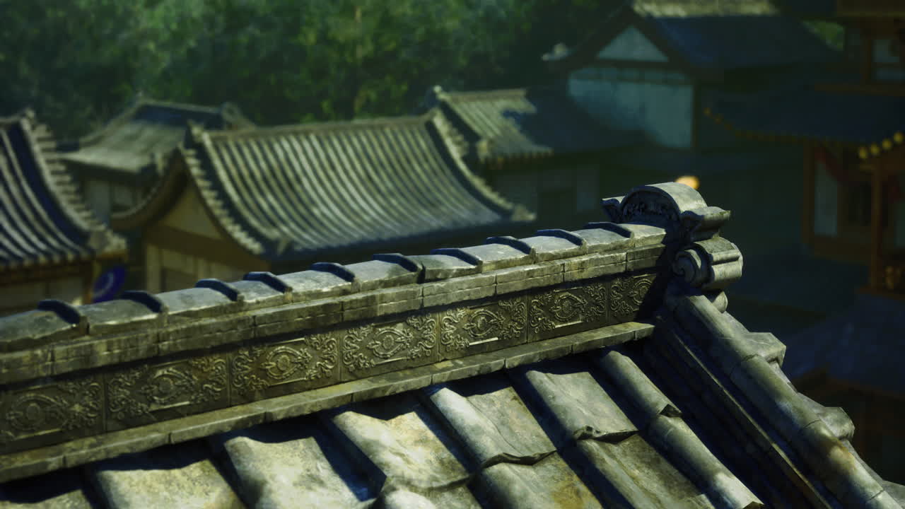 Traditional architecture showcases intricate details in a serene location