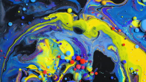 abstract fluid art with colorful bubbles and swirls