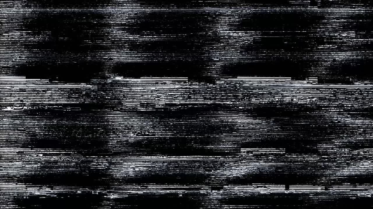 Digital Glitch Static Interference on Black Screen