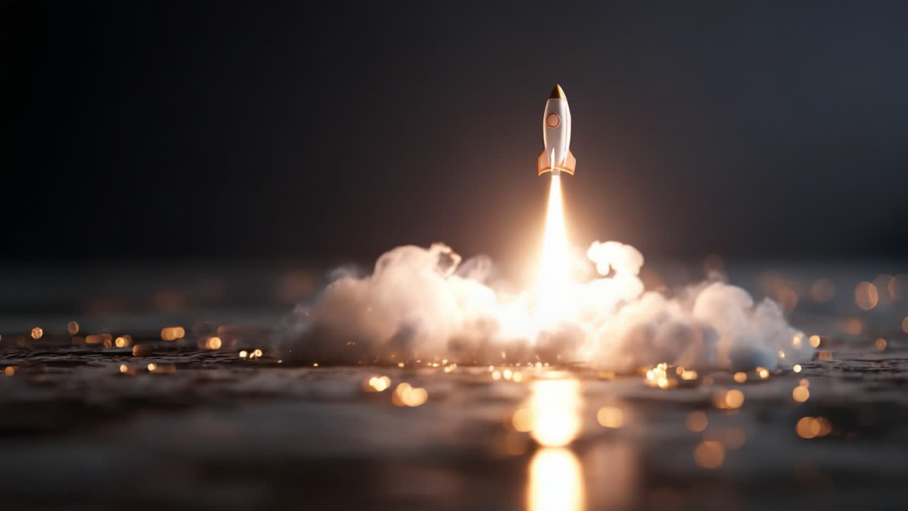 A Rocket Launching with Explosive Power: Combining Technology, Science, and Engineering to Propel Into the Skies Amidst a Cloud of Smoke and Fiery Sparks