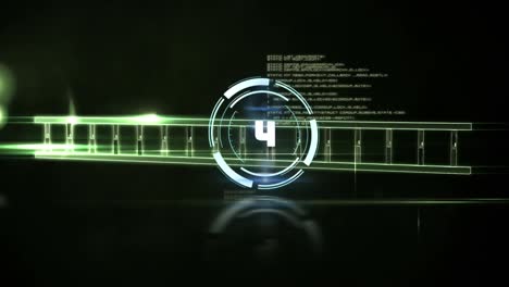 animation of scope scanning with countdown over dna strand on black background