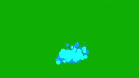 gráficos de movimiento de burbujas azules con fondo de pantalla verde