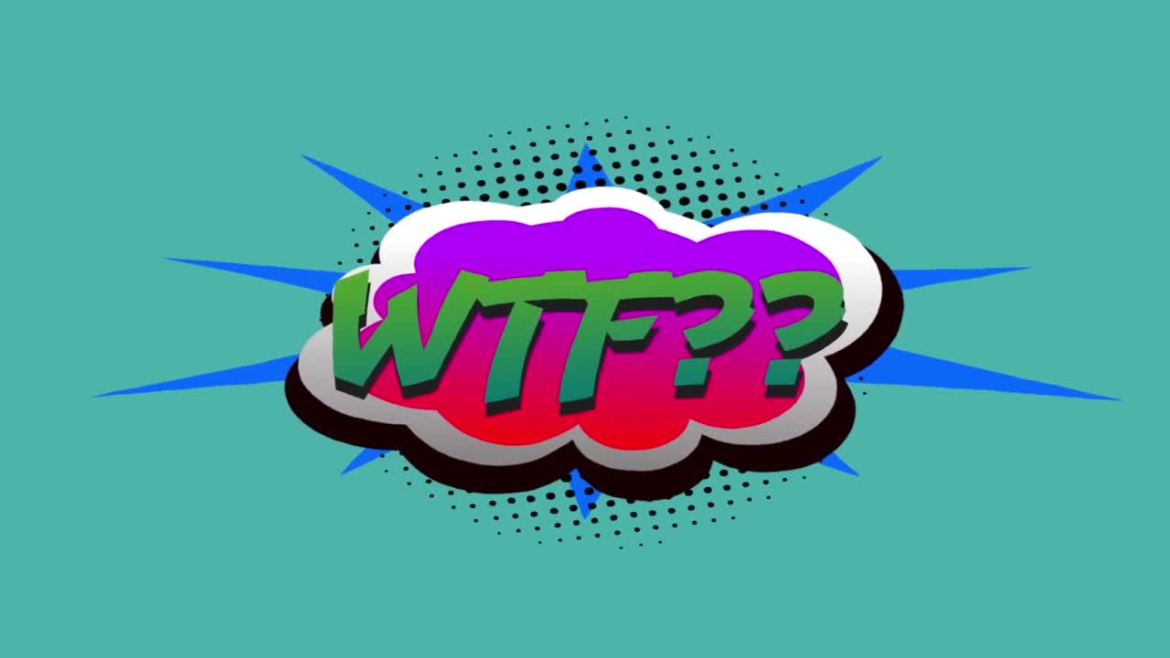 animación de 5 textos de opciones cómicas en diferentes fondos